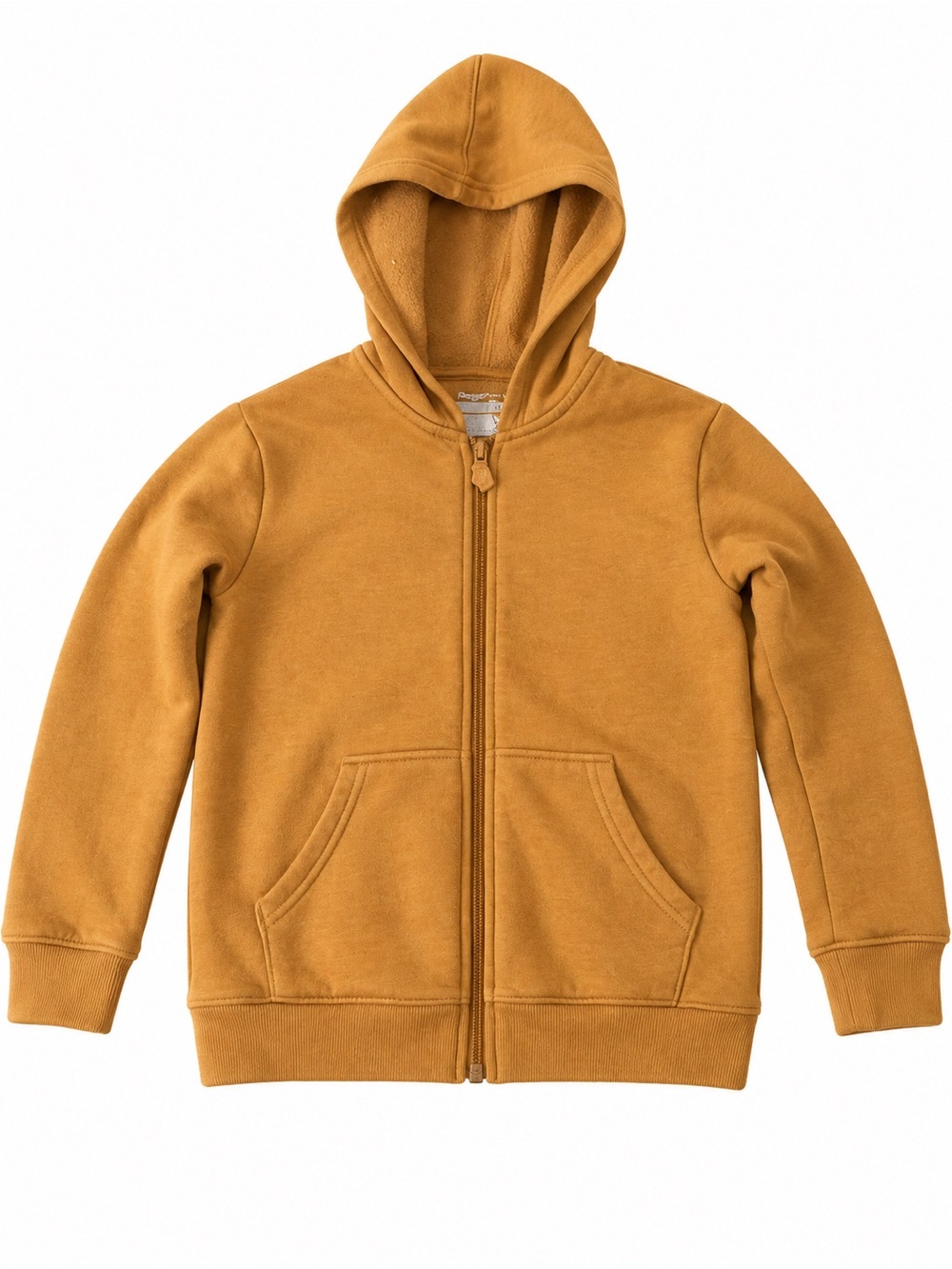 Kids' Full-Zip Hoodie in Mustard - Unbranded